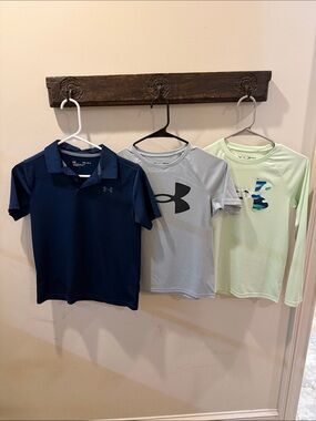 Under Armour Boys Polo & Performance Tops - Navy, Light Gray, Mint